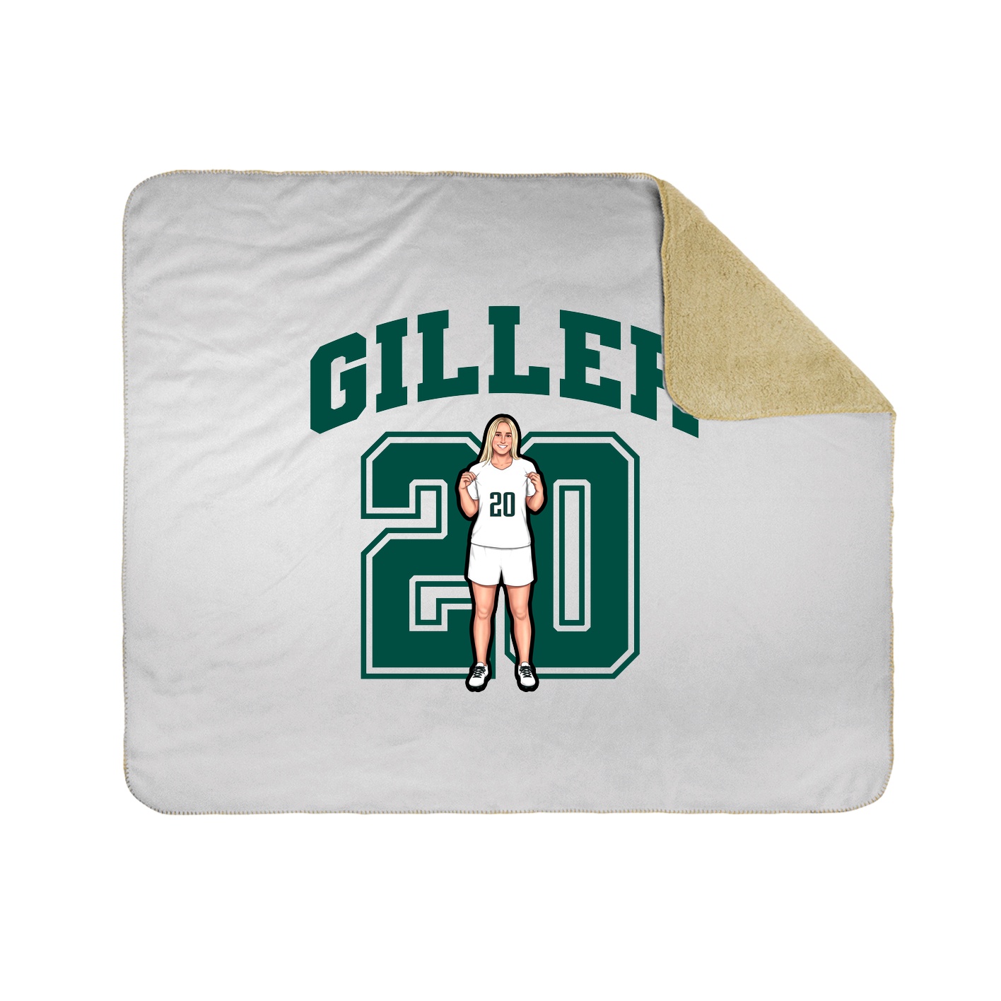 Throw Blanket — Number in White
