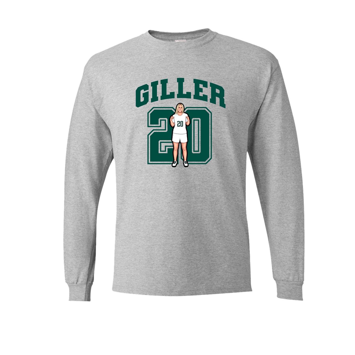 Long Sleeve Tee — Number in Grey