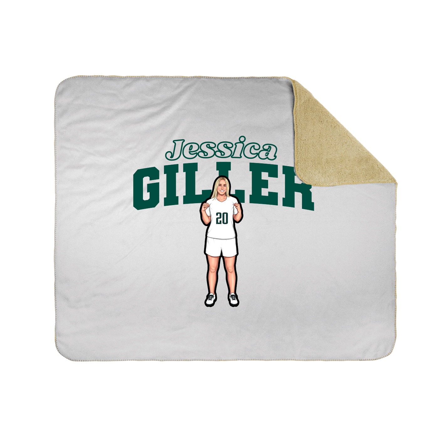Throw Blanket — Name Arch in White