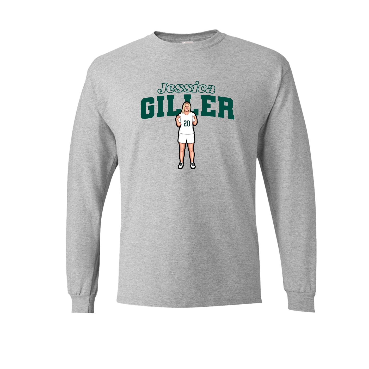 Long Sleeve Tee — Name Arch in Grey