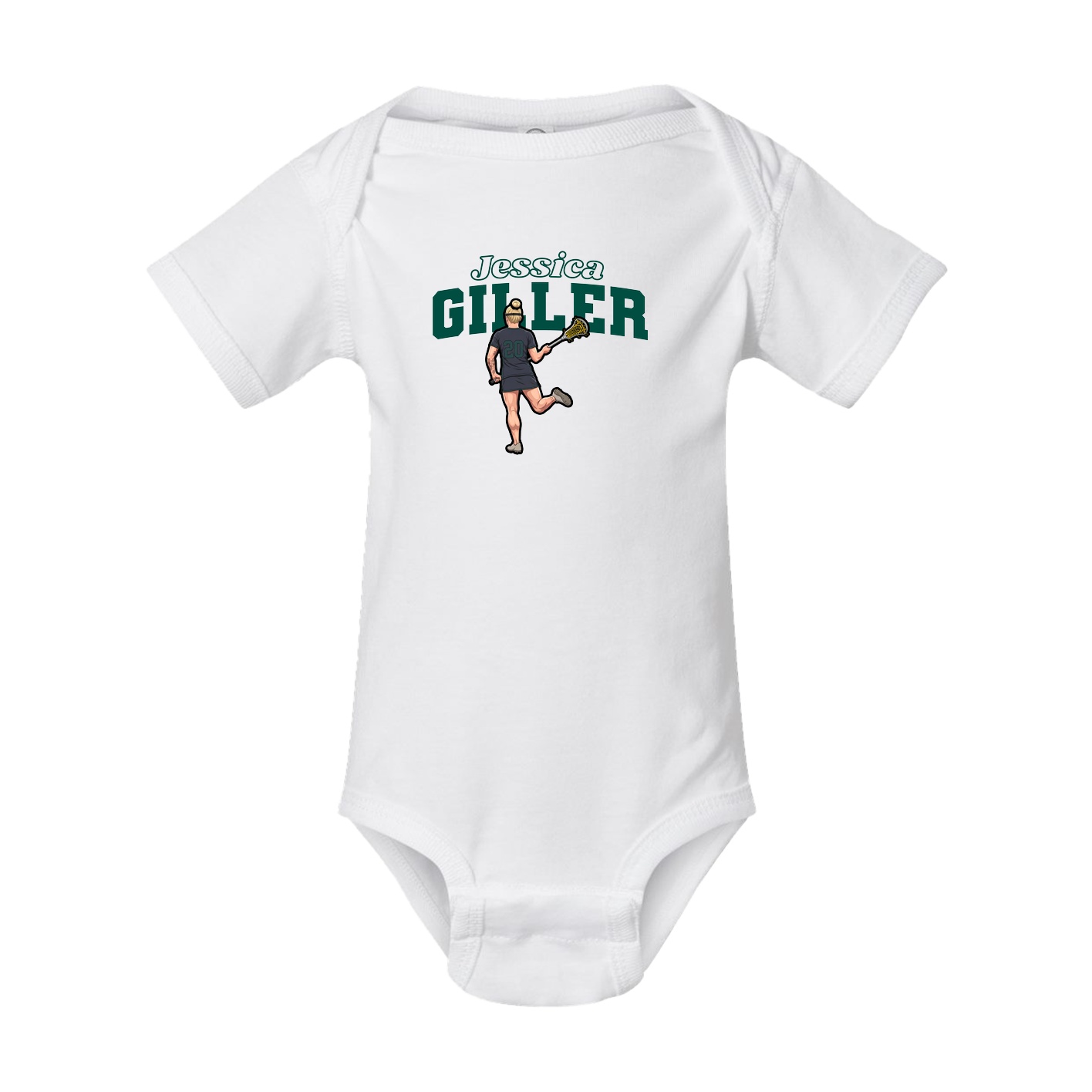 Baby Onesie — Name Arch in White