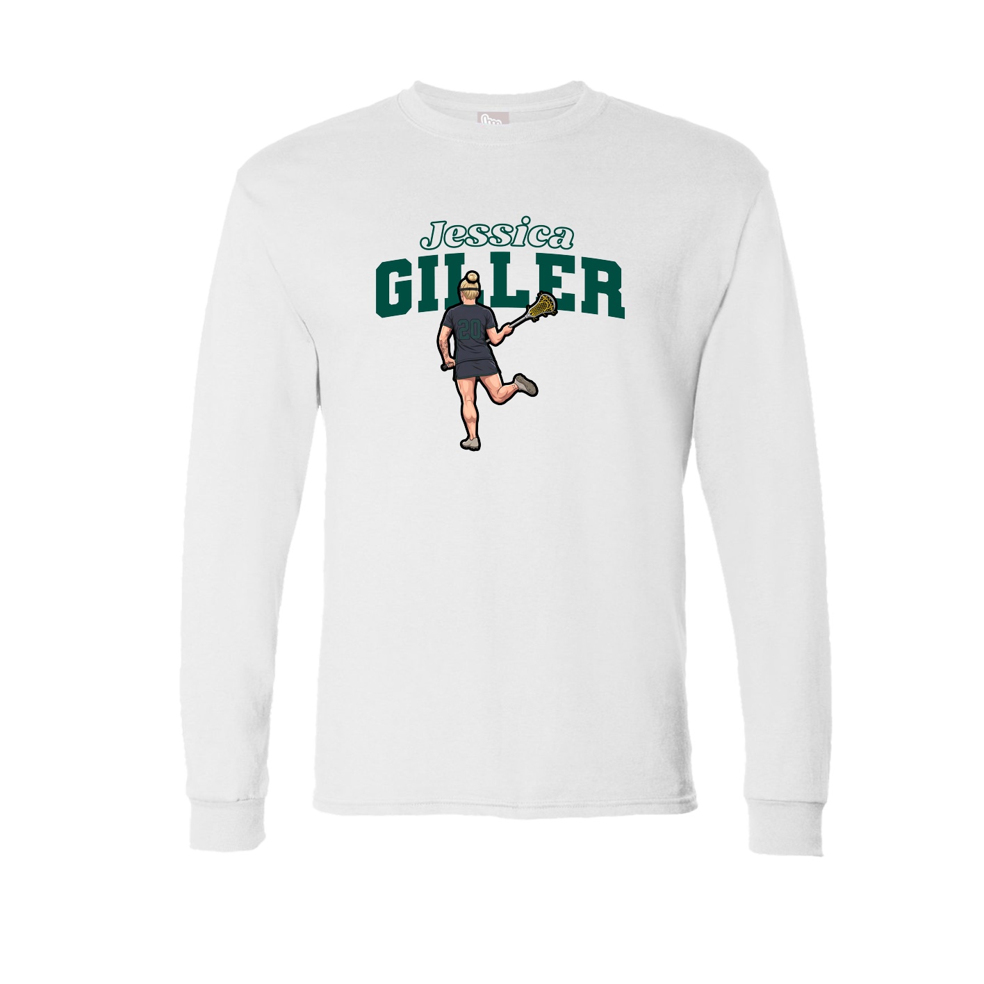 Long Sleeve Tee — Name Arch in White