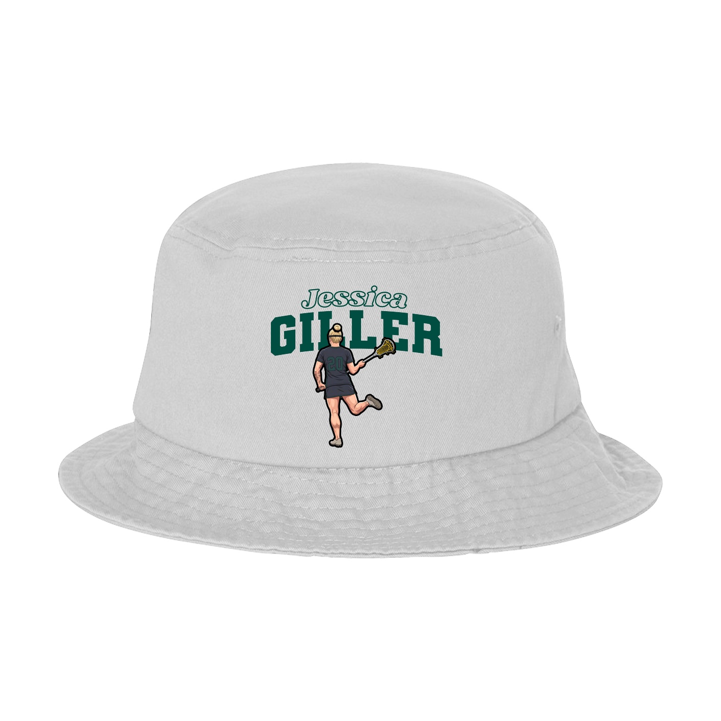 Bucket Cap — Name Arch in White