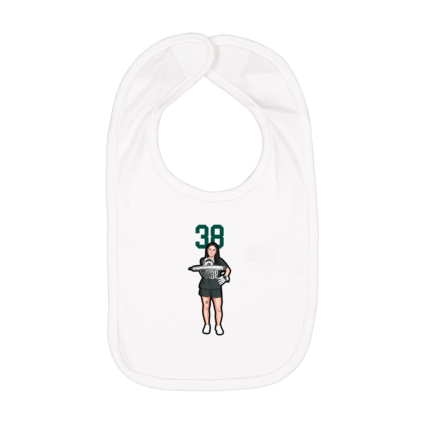Infant Bib — Number Top in White