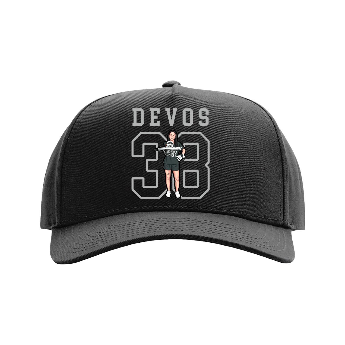 Full Fabric Five-Panel Champ Cap — Shirsey in Black