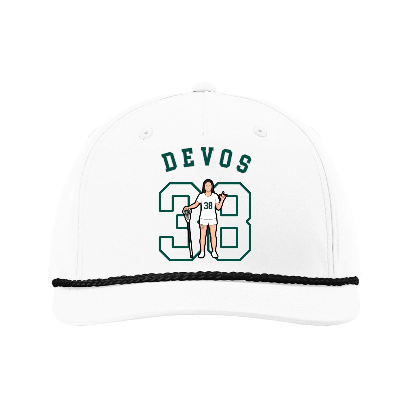 Five-Panel Classic Rope Cap — Shirsey Arch in White