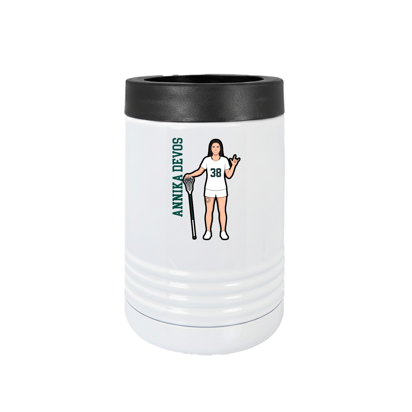 Beverage Holder — Name Vertical in White