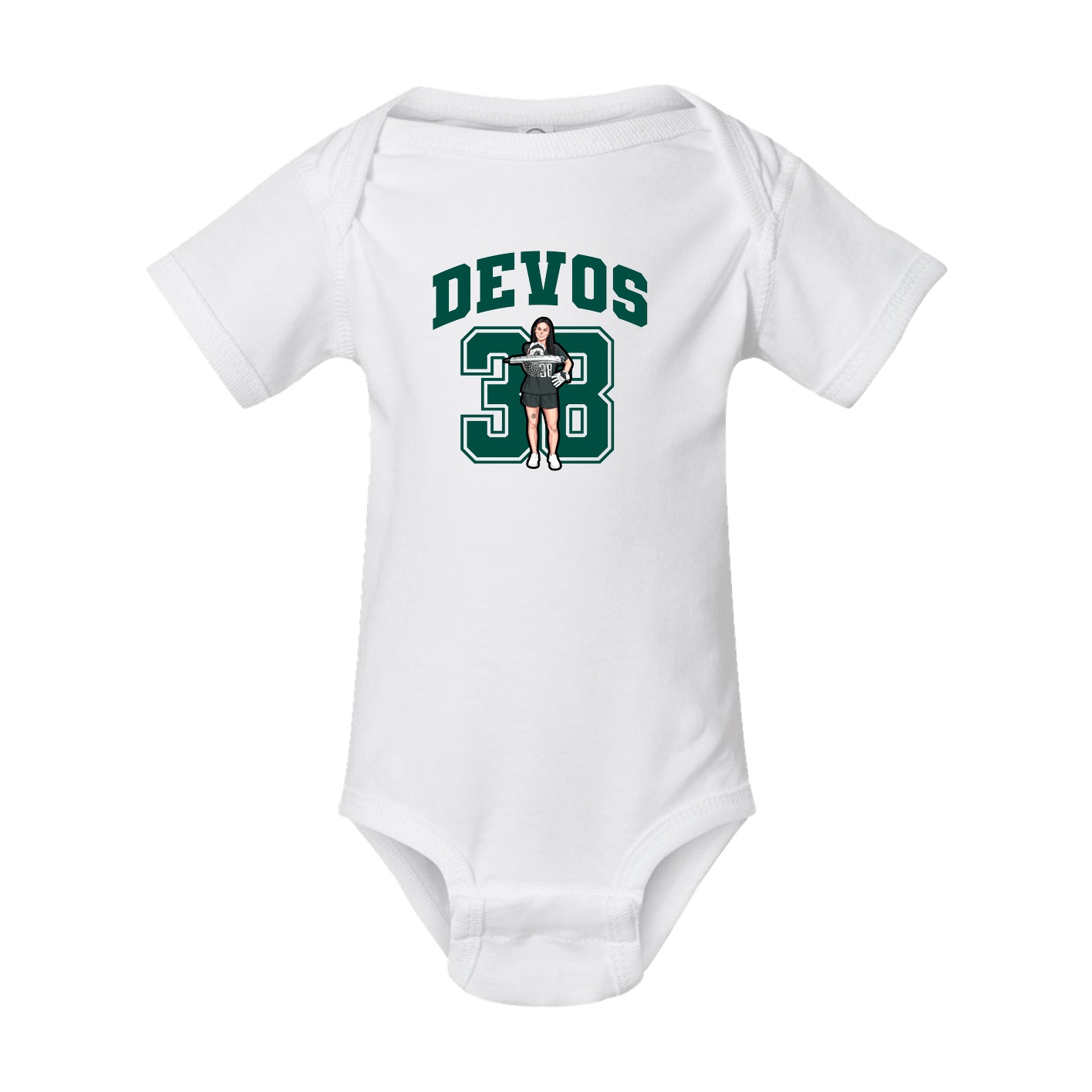 Baby Onesie — Number in White