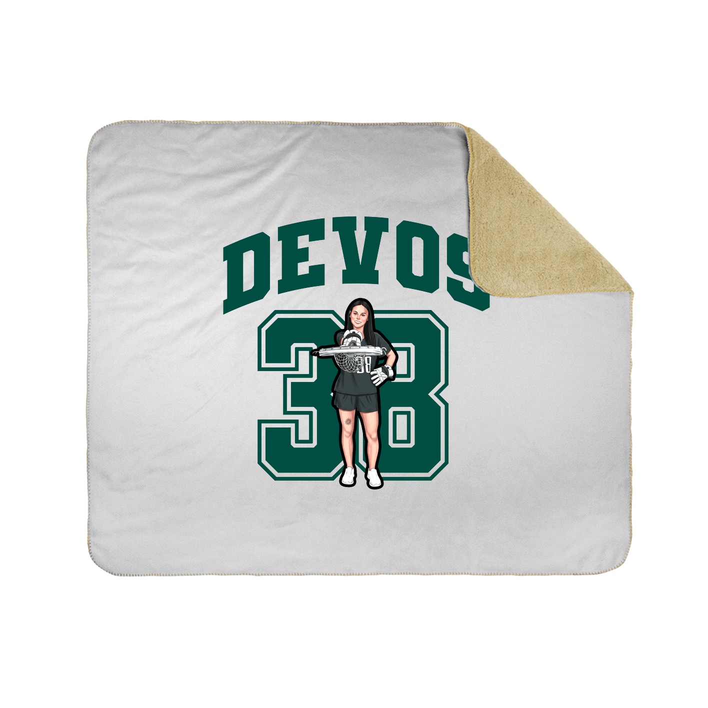 Throw Blanket — Number in White