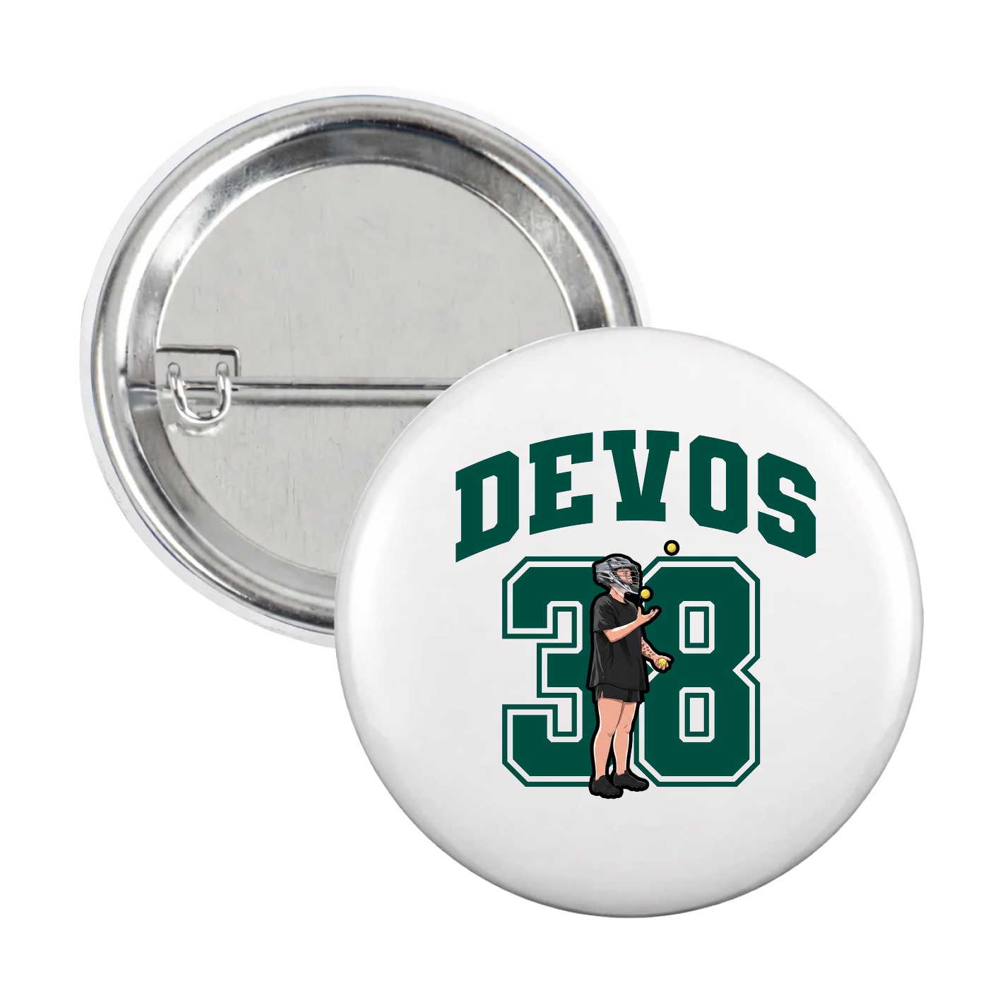 Game Day Button — Number in White