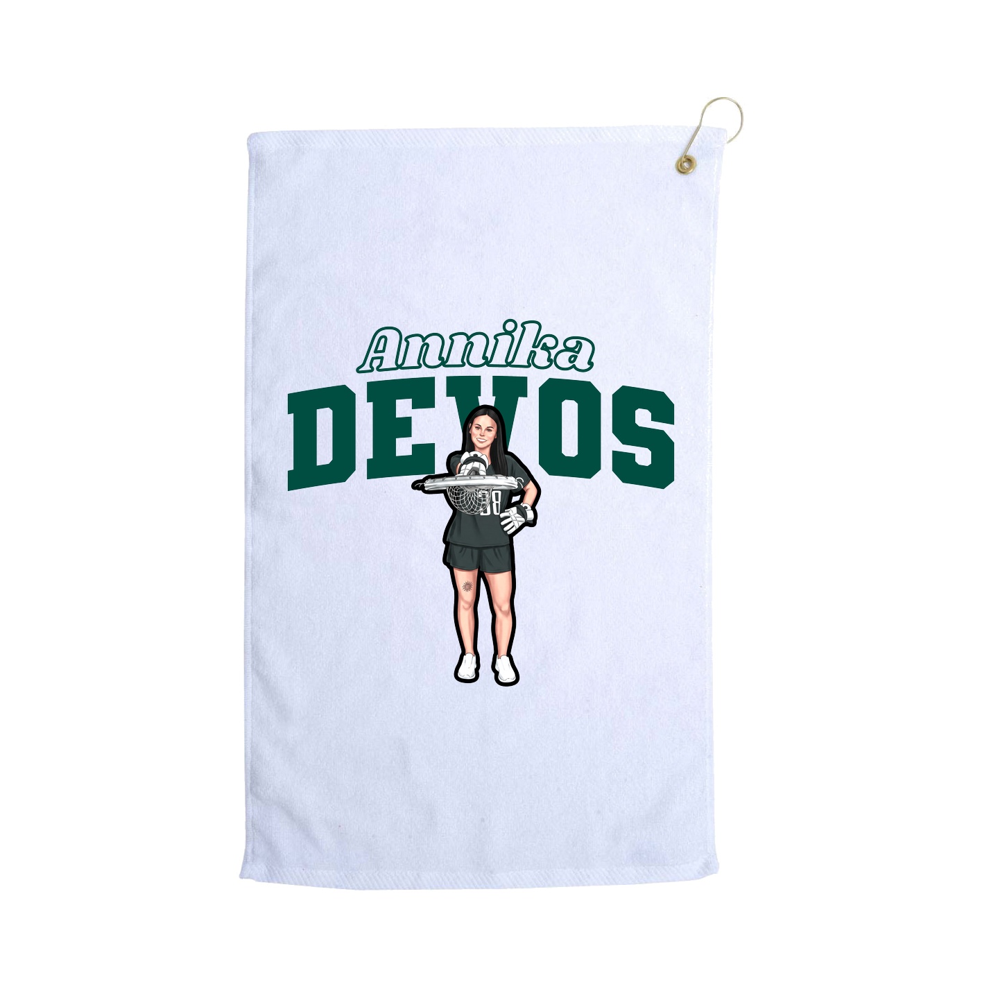 Golf Towel — Name Arch in White