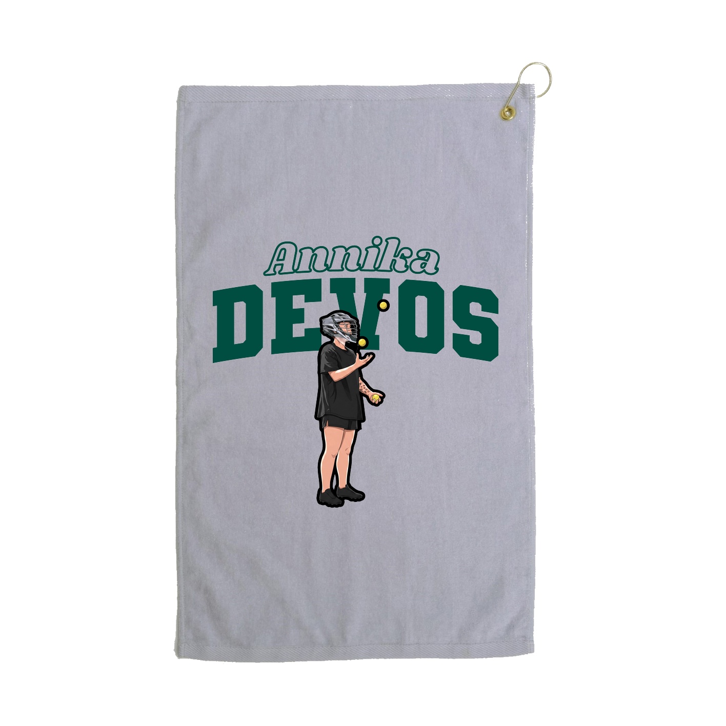 Golf Towel — Name Arch in Grey
