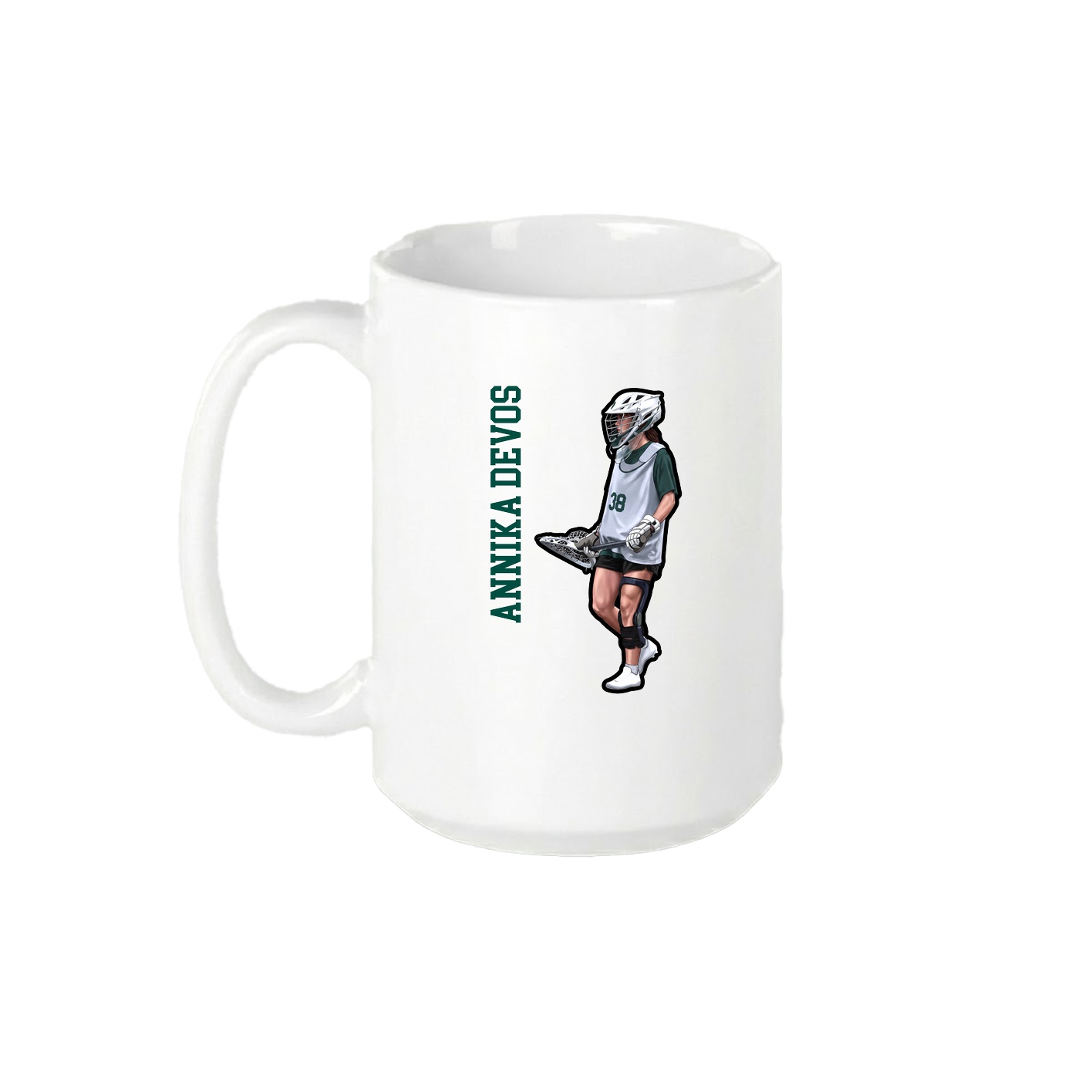 15oz Coffee Mug — Name Vertical in White