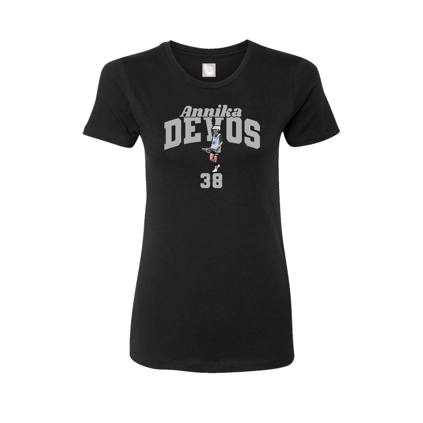 Fitted Women's Tee — Signature Arch in Black