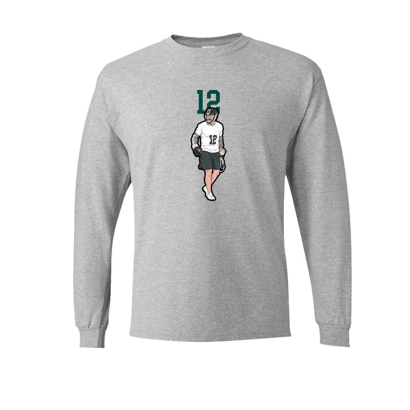 Long Sleeve Tee — Number Top in Grey