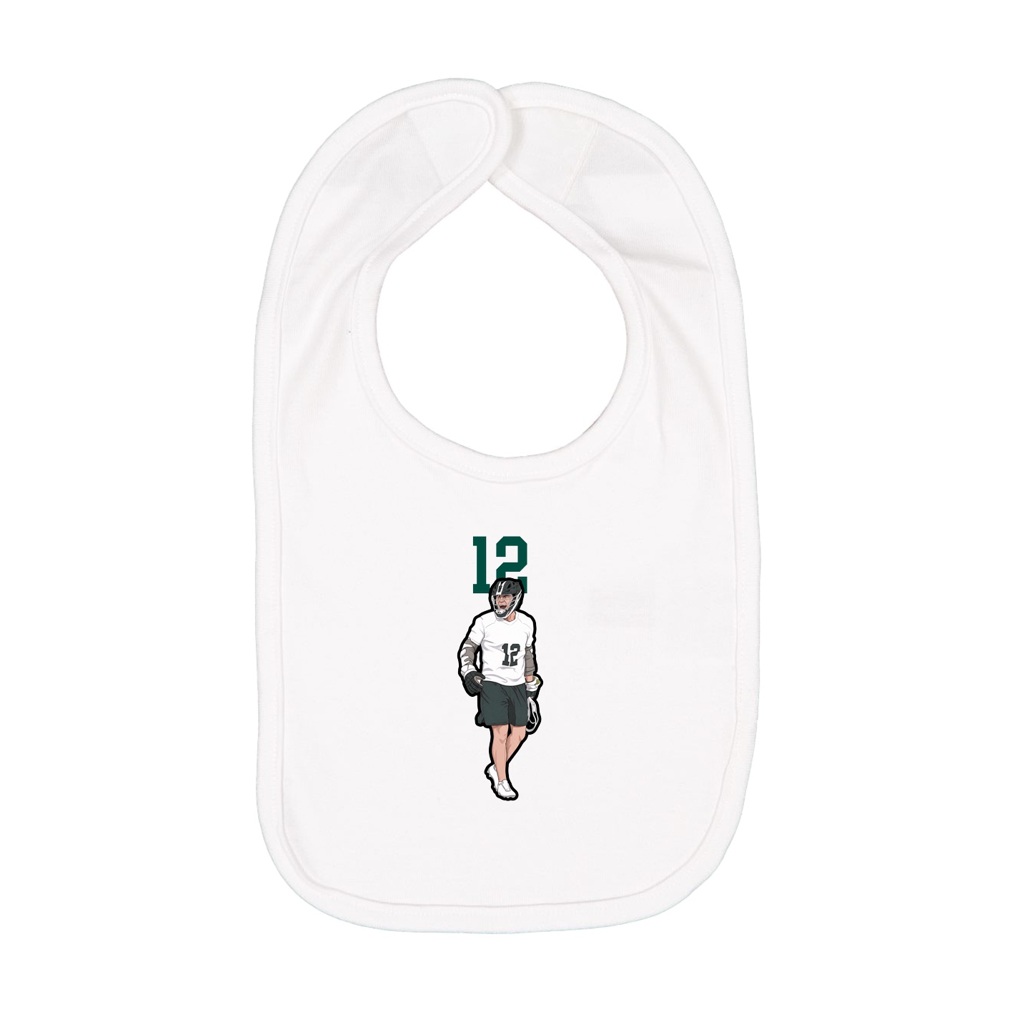Infant Bib — Number Top in White