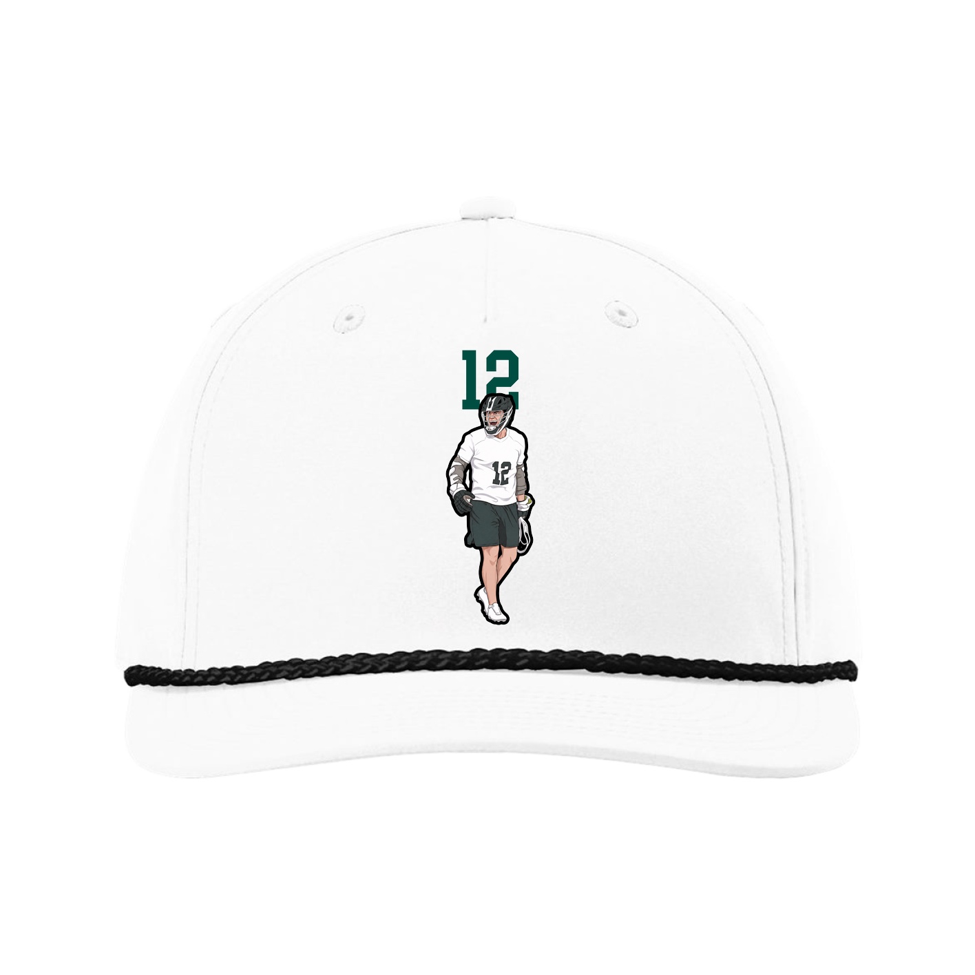 Five-Panel Classic Rope Cap — Number Top in White