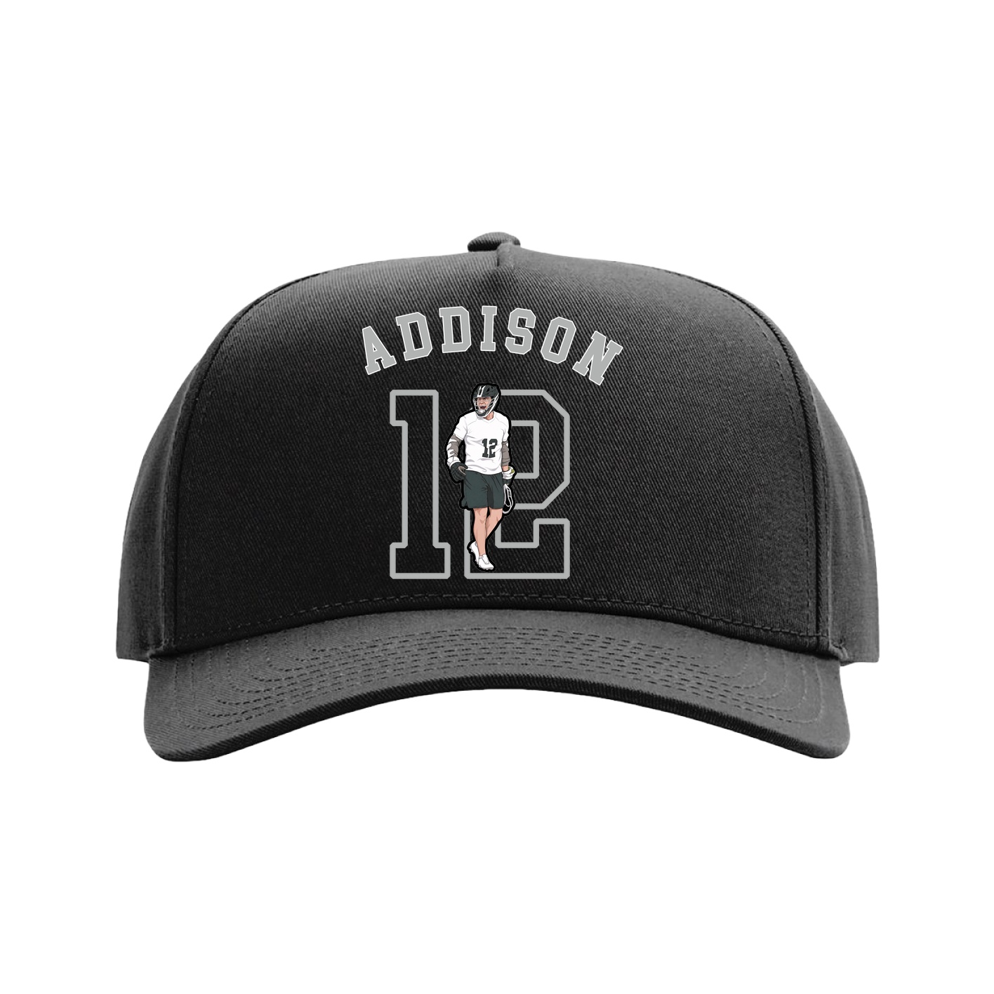 Full Fabric Five-Panel Champ Cap — Shirsey Arch in Black