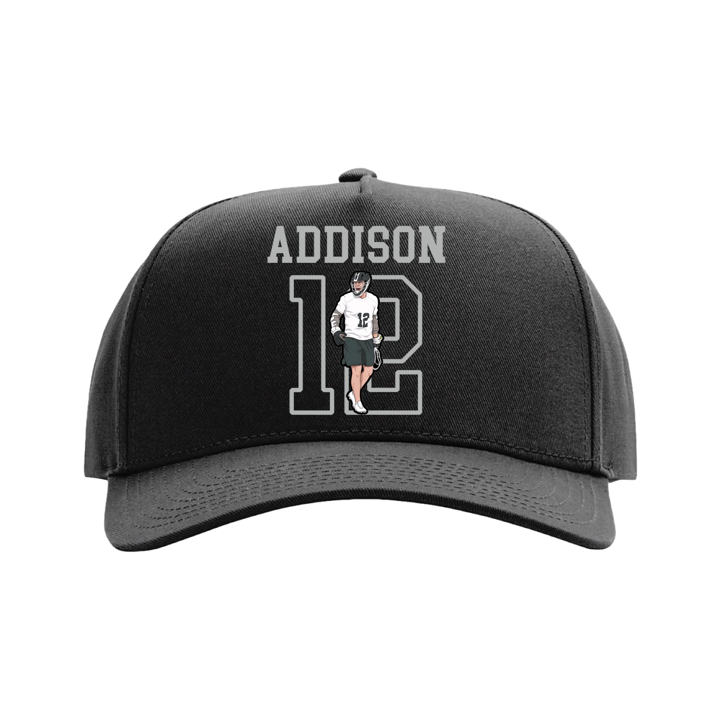 Full Fabric Five-Panel Champ Cap — Shirsey in Black