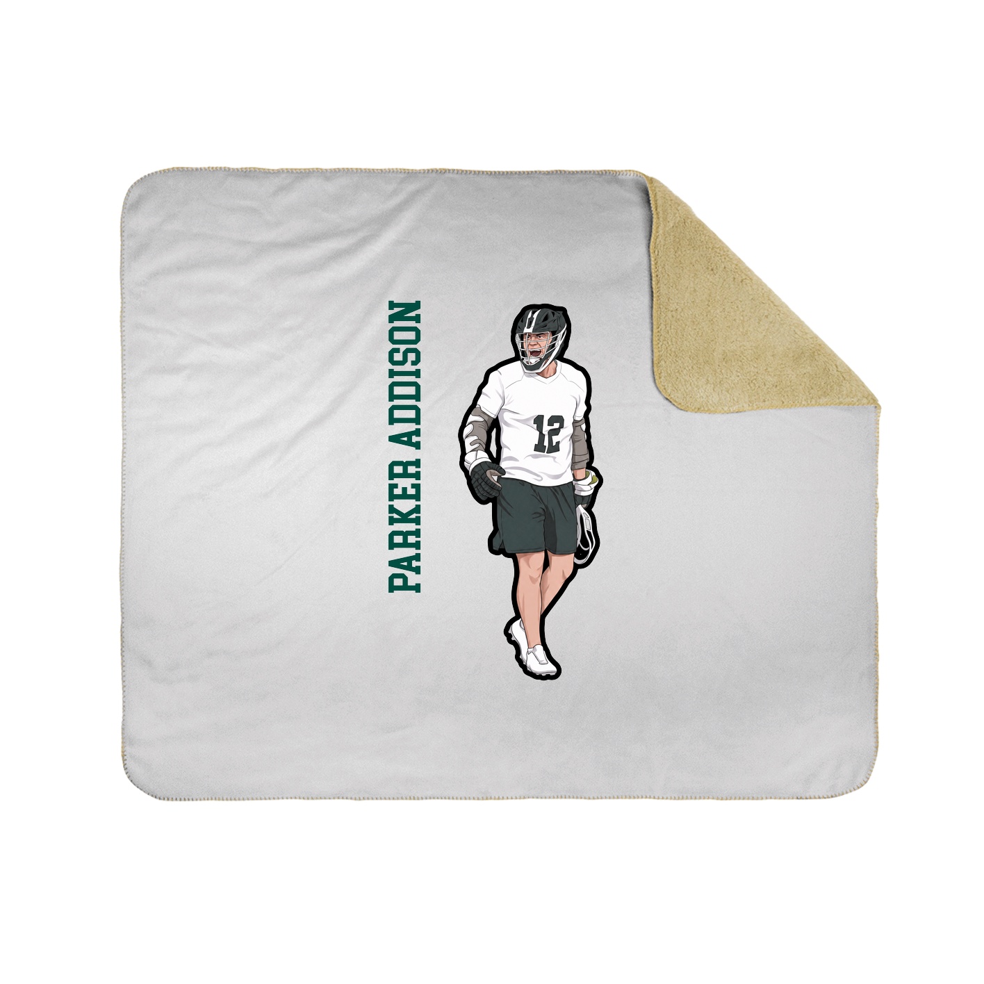 Throw Blanket — Name Vertical in White