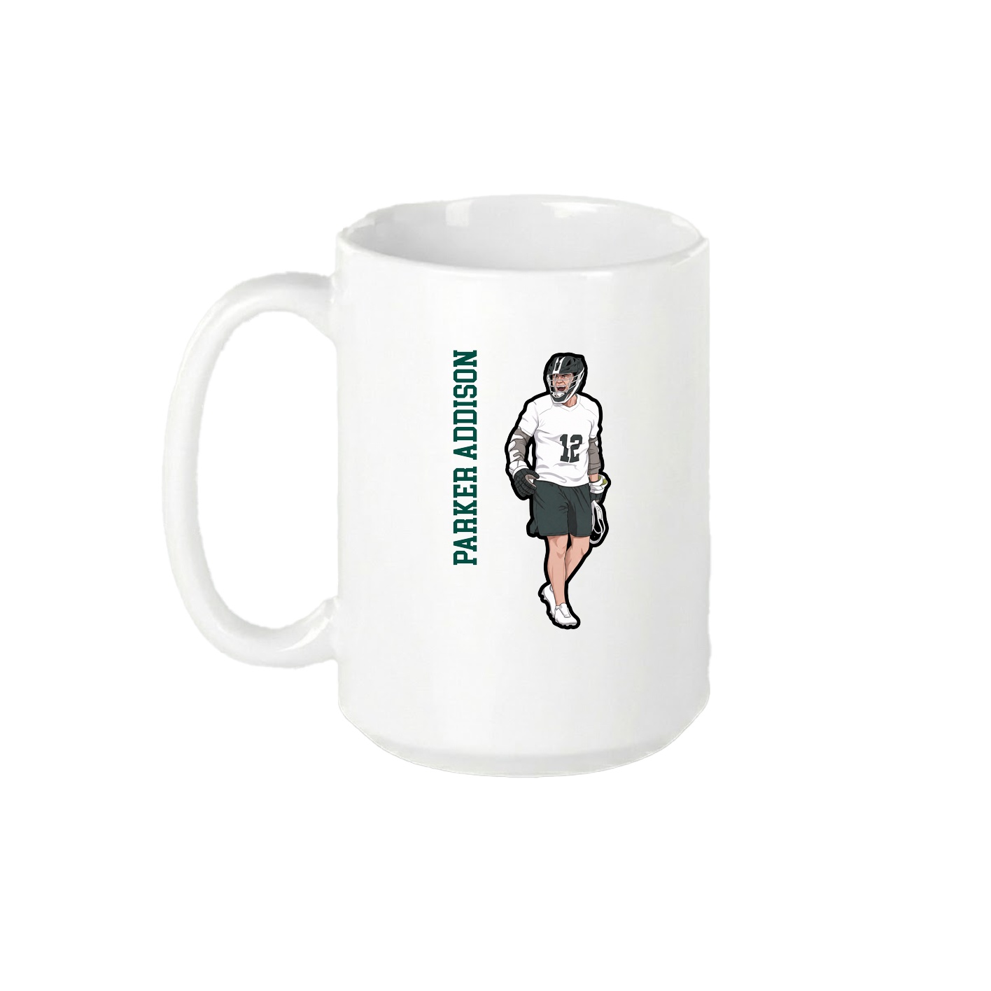15oz Coffee Mug — Name Vertical in White