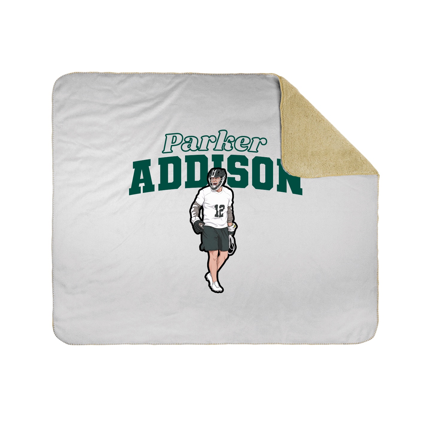 Throw Blanket — Name Arch in White