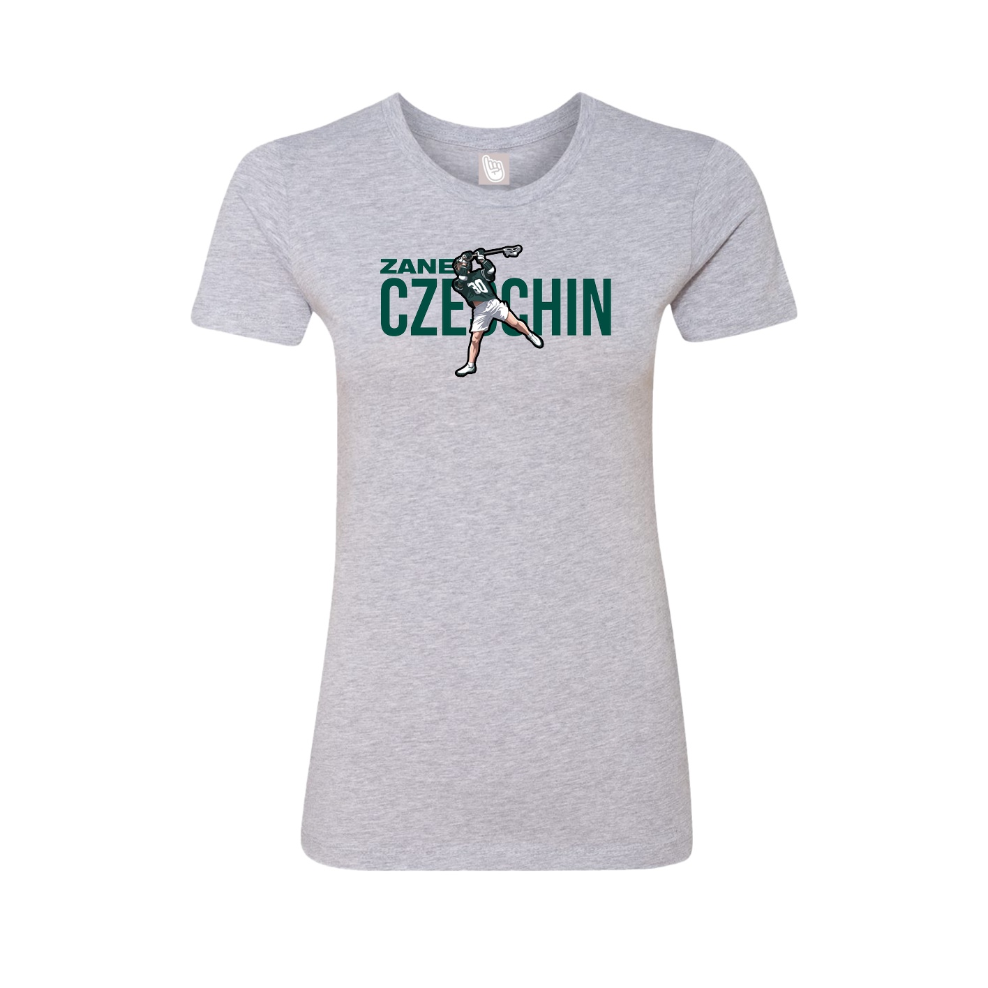 Fitted Women's Tee — Player Name in Grey