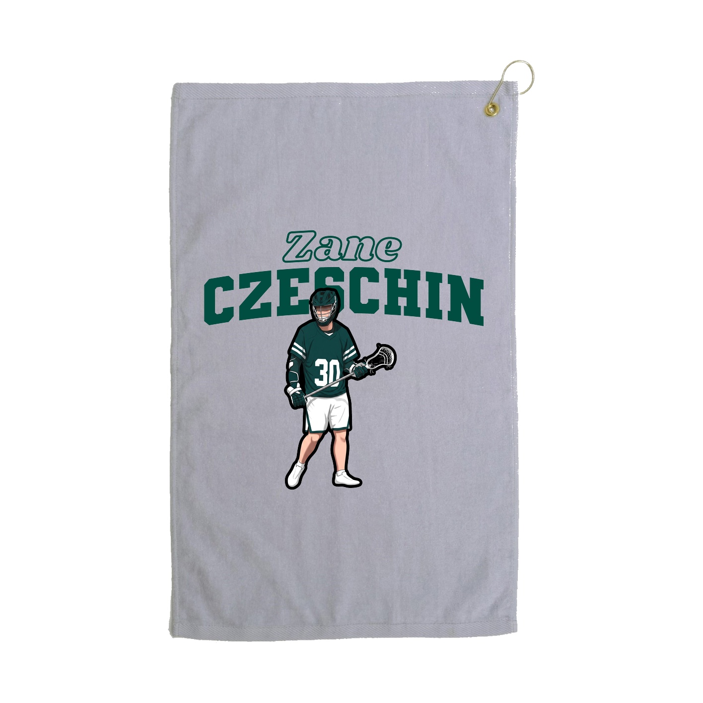 Golf Towel — Name Arch in Grey