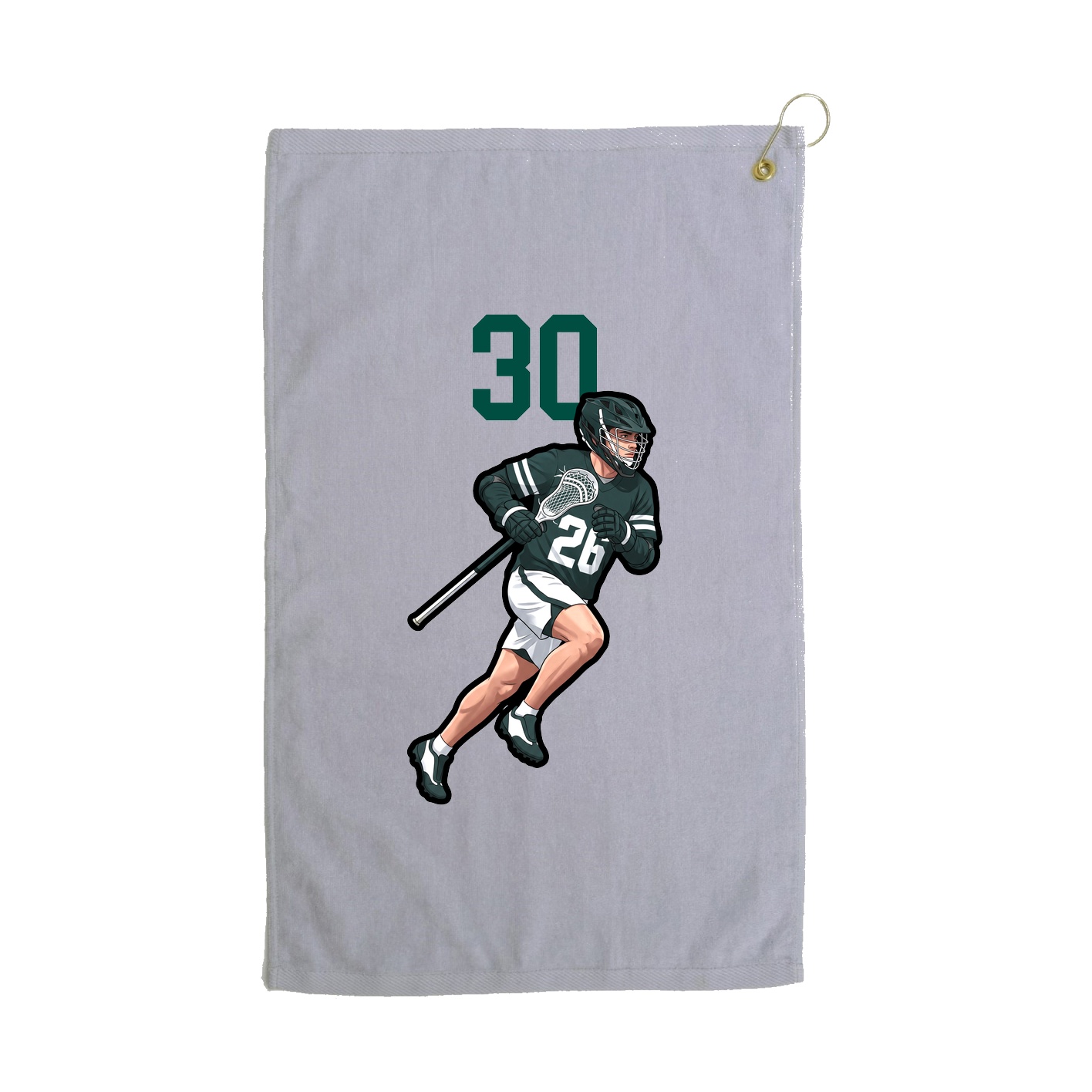 Golf Towel — Number Top in Grey