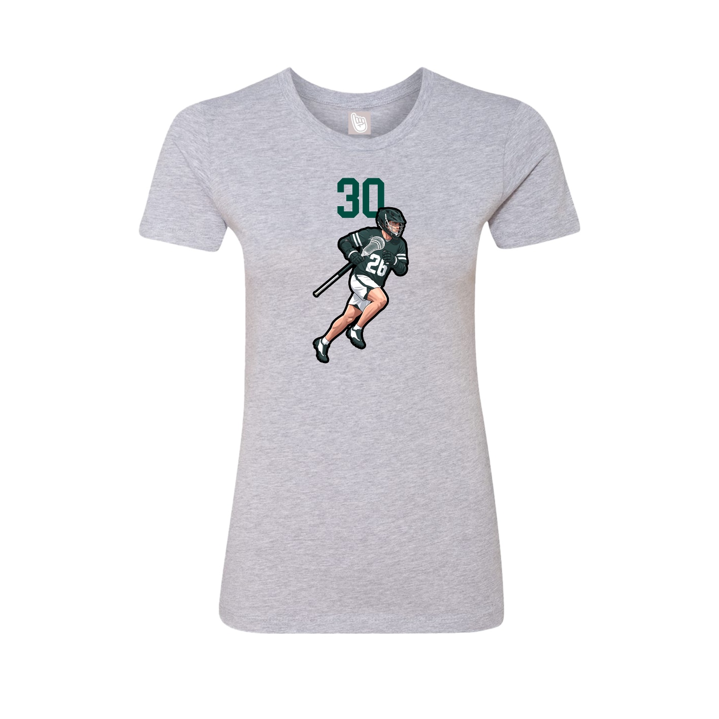 Fitted Women's Tee — Number Top in Grey