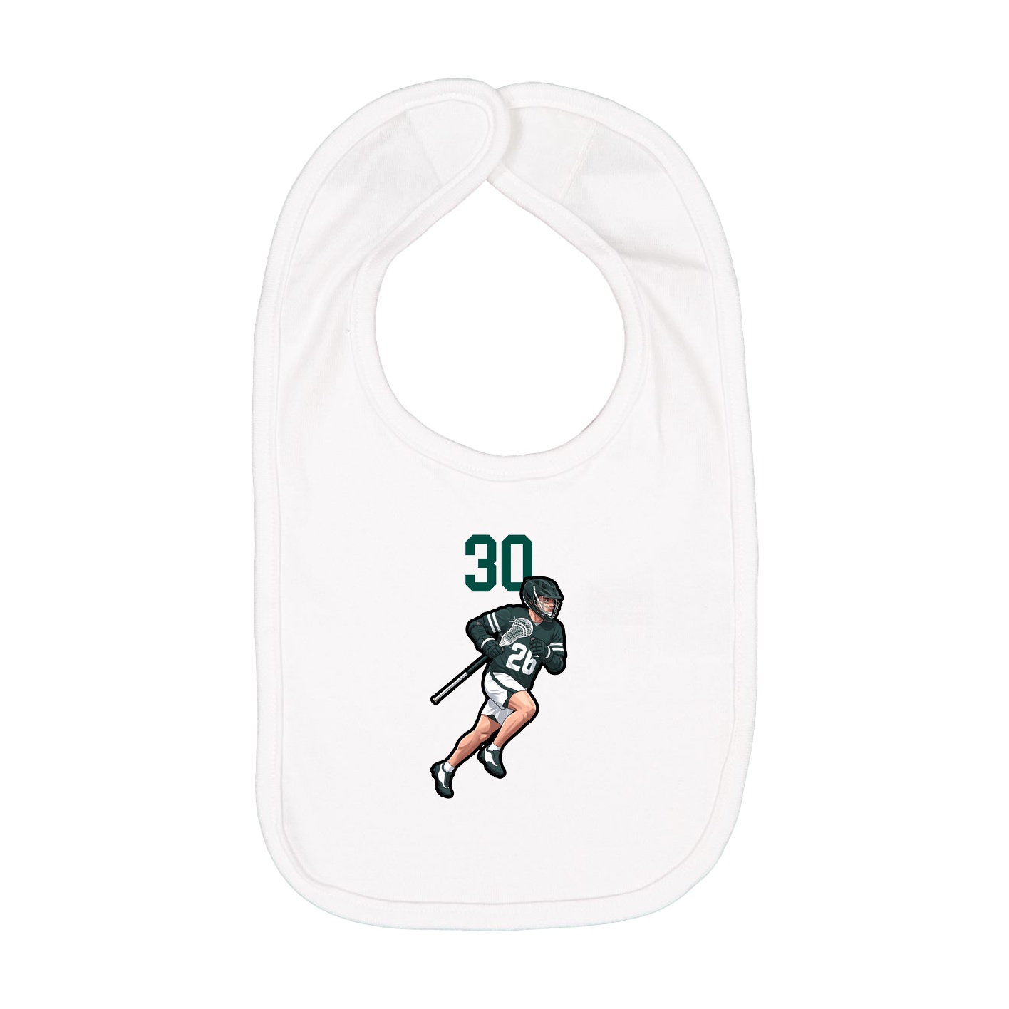 Infant Bib — Number Top in White