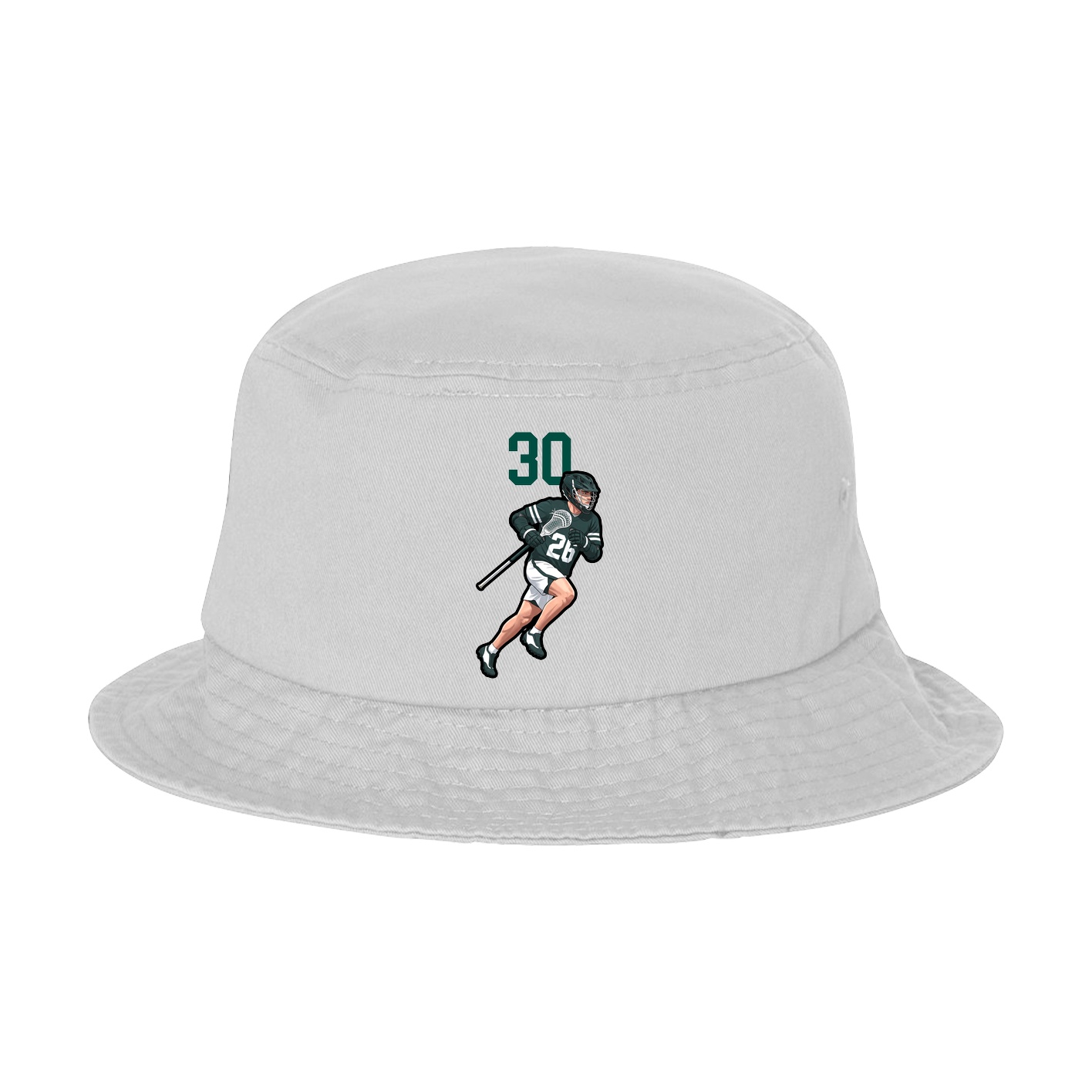 Bucket Cap — Number Top in White