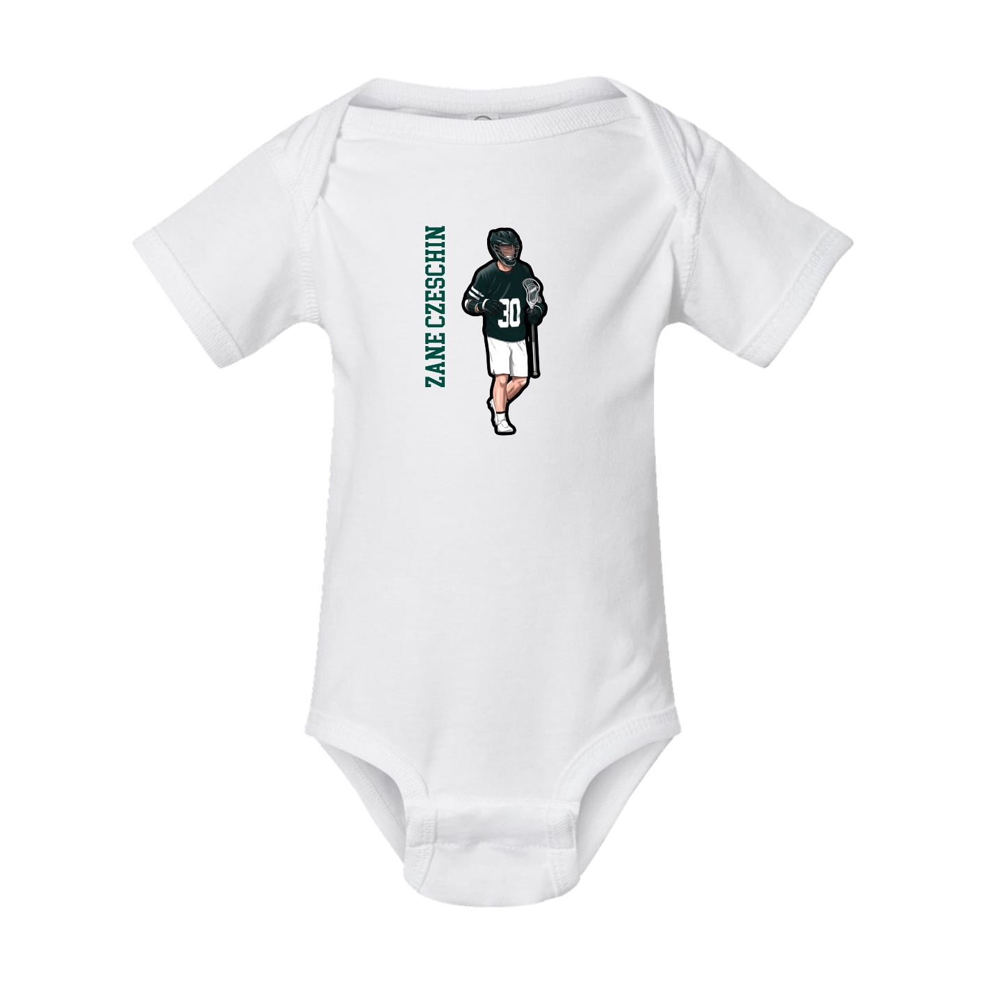 Baby Onesie — Name Vertical in White
