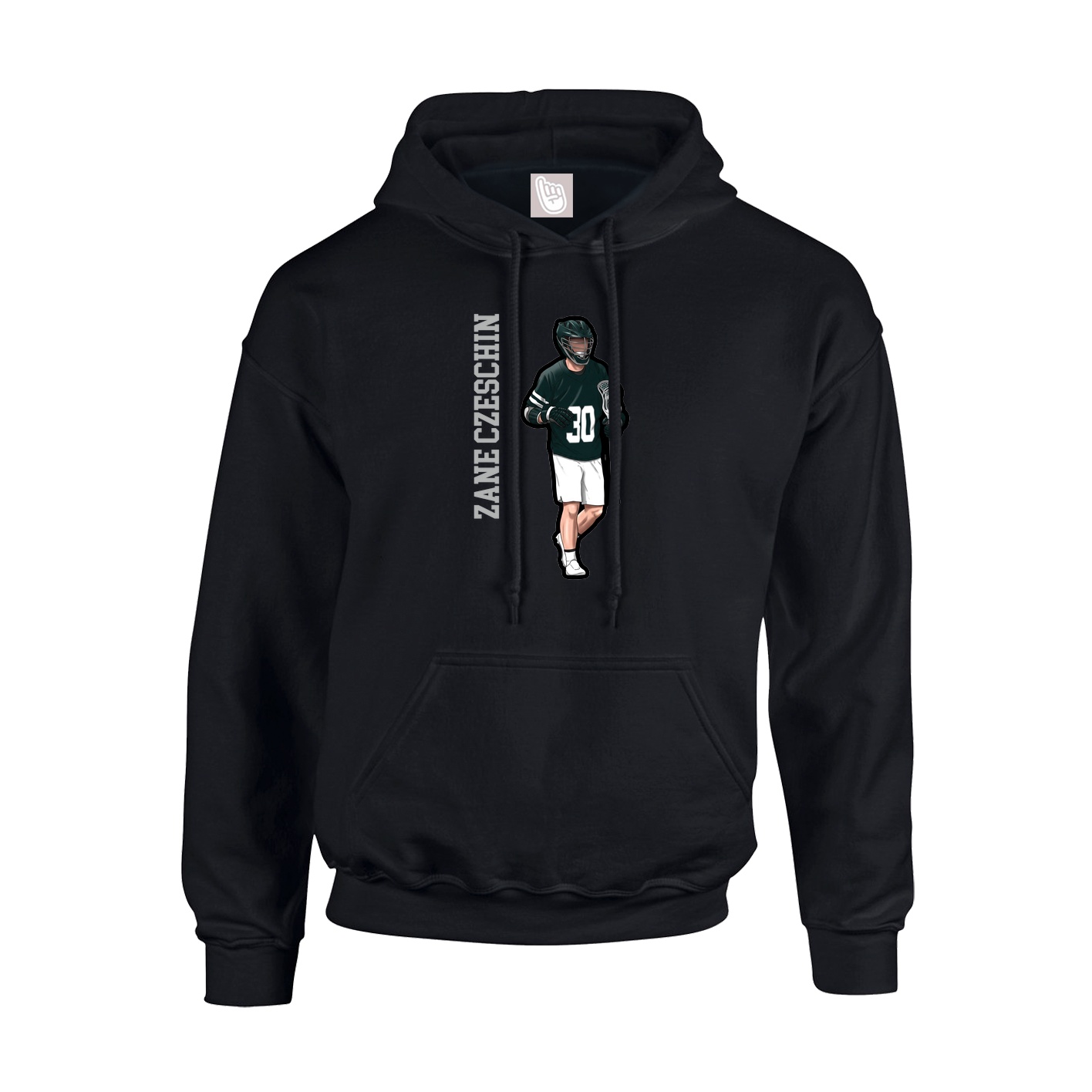 Youth Hoodie — Name Vertical in Black