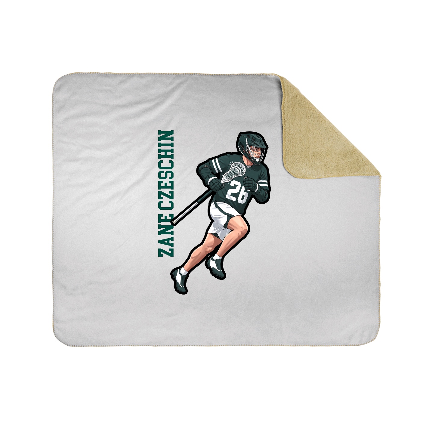 Throw Blanket — Name Vertical in White