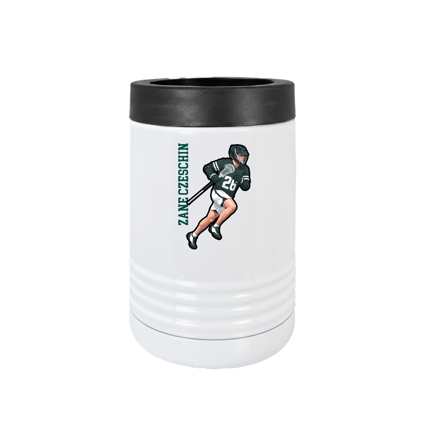 Beverage Holder — Name Vertical in White