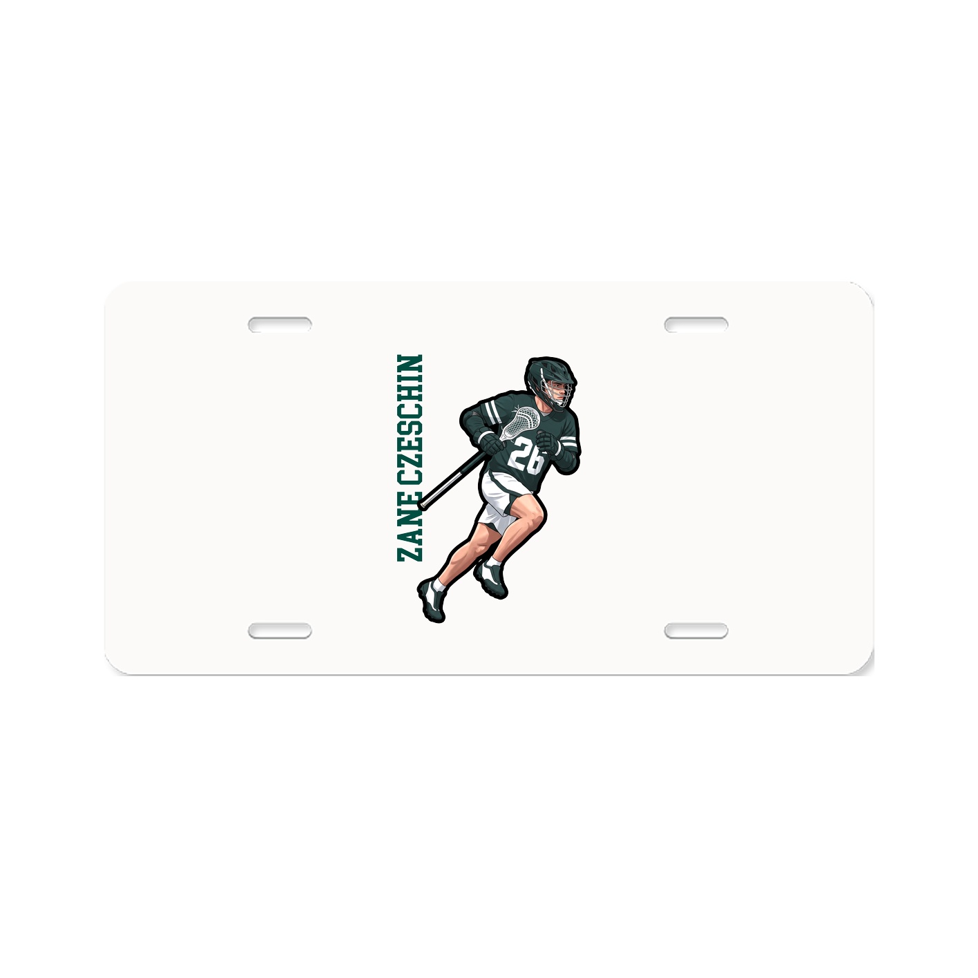 License Plate — Name Vertical in Classic