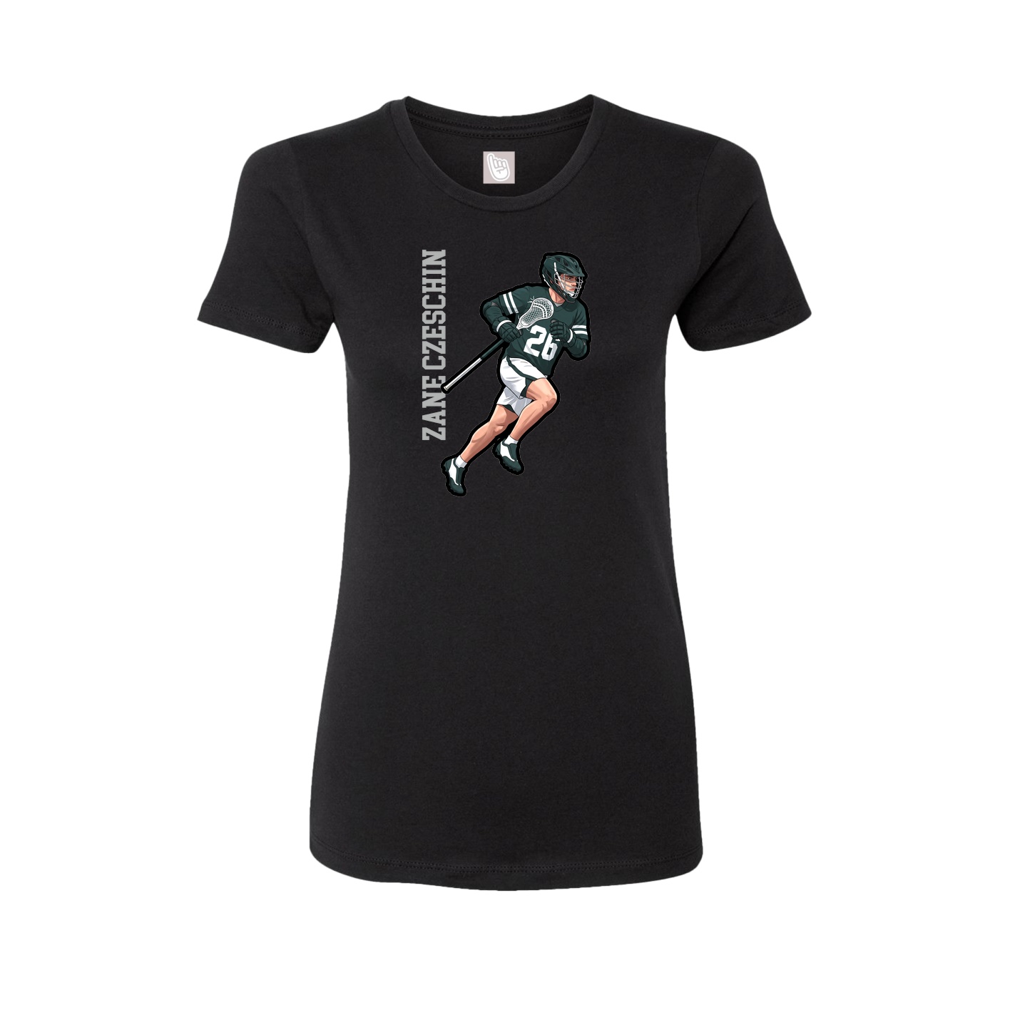 Fitted Women's Tee — Name Vertical in Black