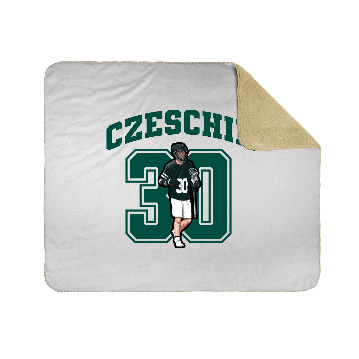 Throw Blanket — Number in White