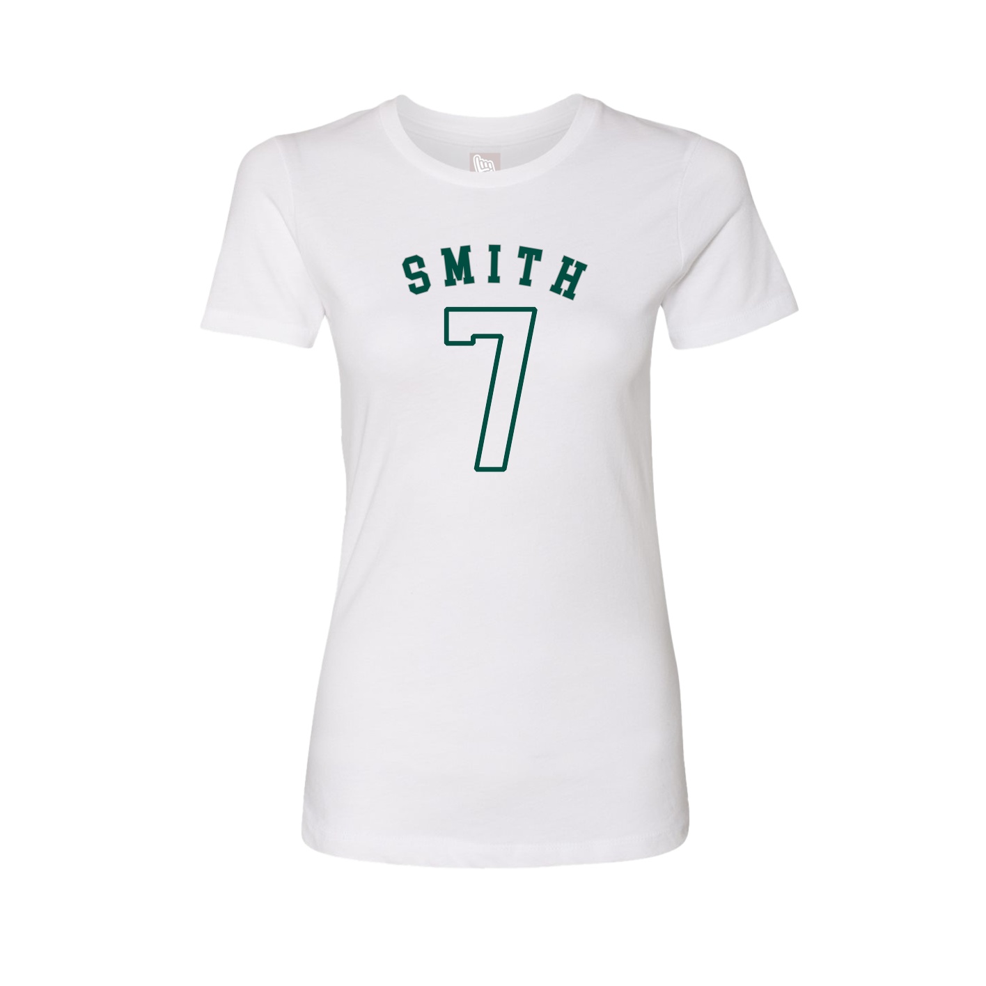 Fitted Women's Tee — Shirsey Arch in White