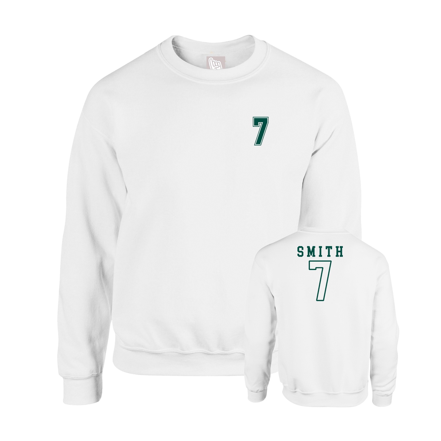 Fleece Crew — Chest Back in White