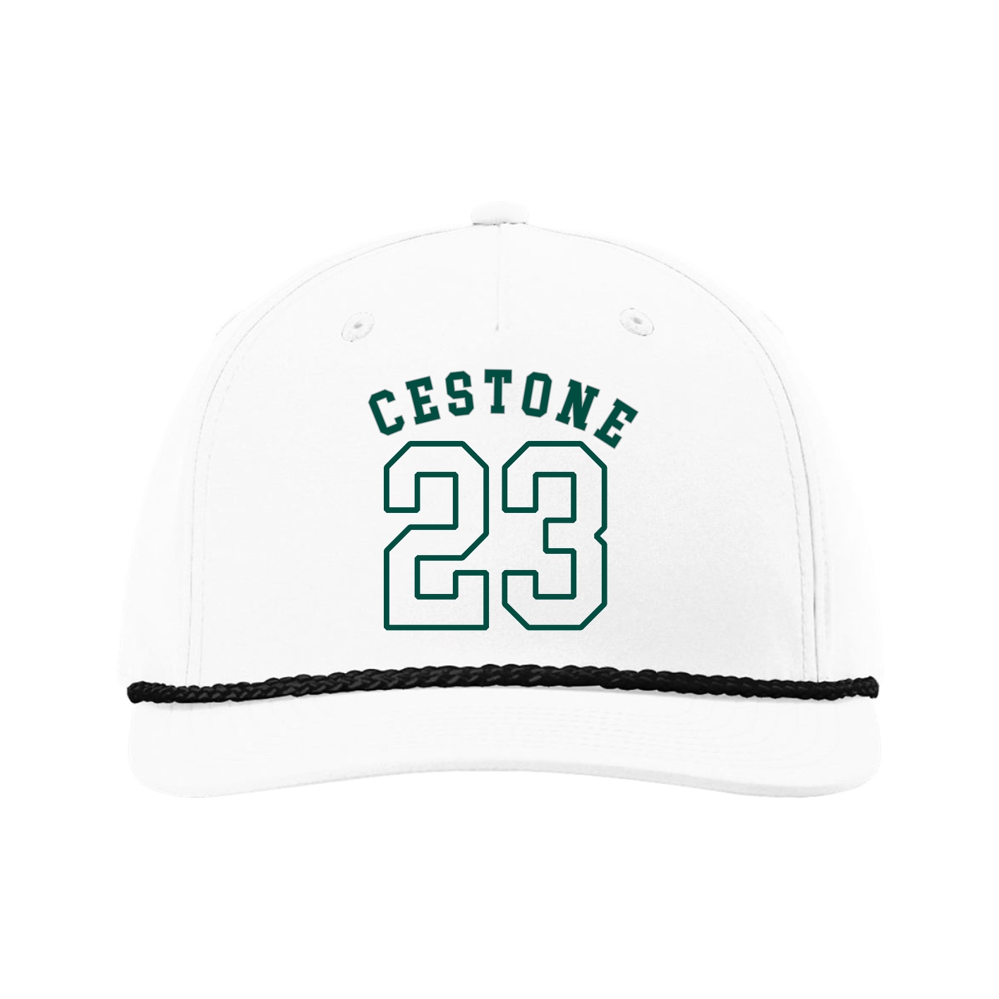 Five-Panel Classic Rope Cap — Shirsey Arch in White