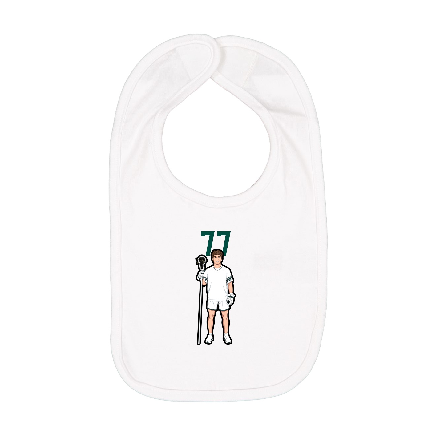 Infant Bib — Number Top in White