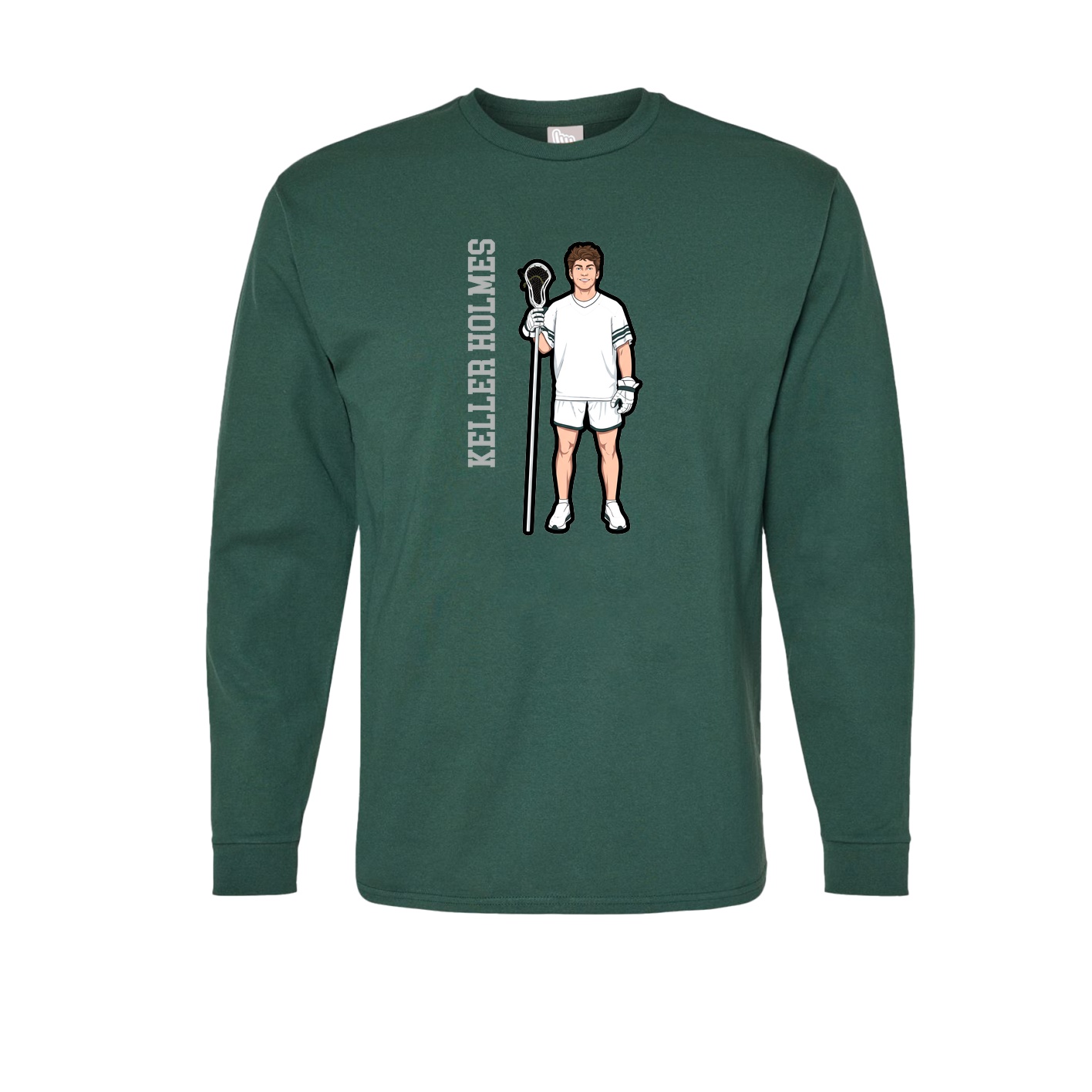 Long Sleeve Tee — Name Vertical in Green