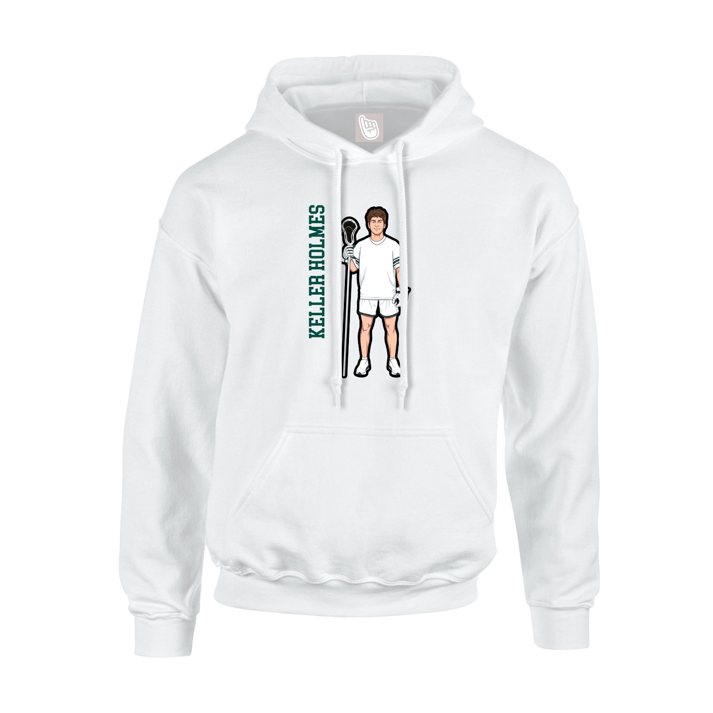 Youth Hoodie — Name Vertical in White