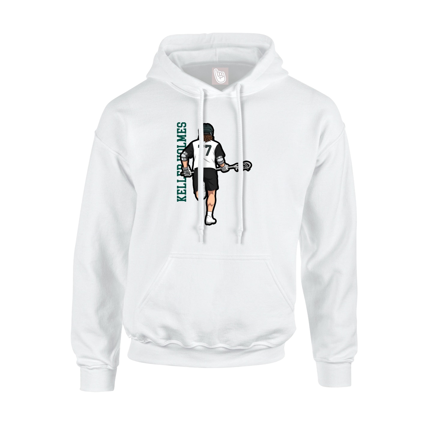 Hoodie — Name Vertical in White