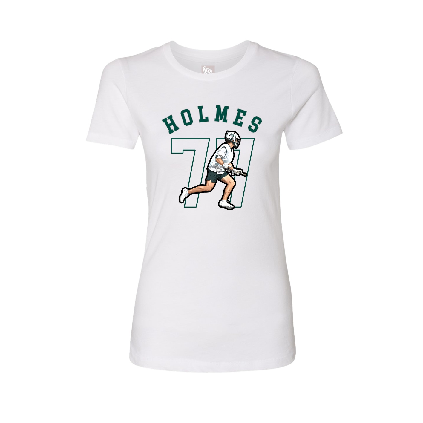 Fitted Women's Tee — Shirsey Arch in White