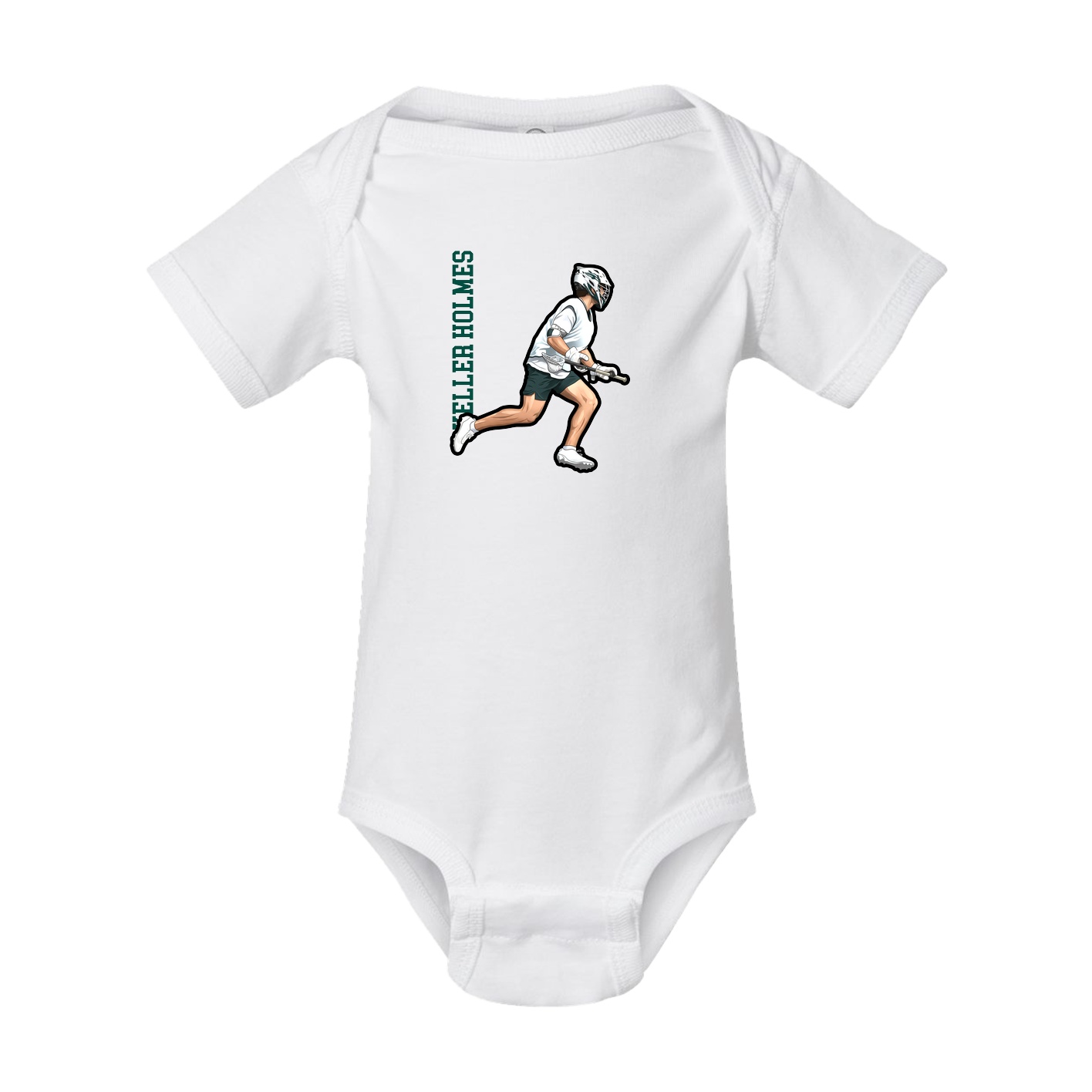 Baby Onesie — Name Vertical in White