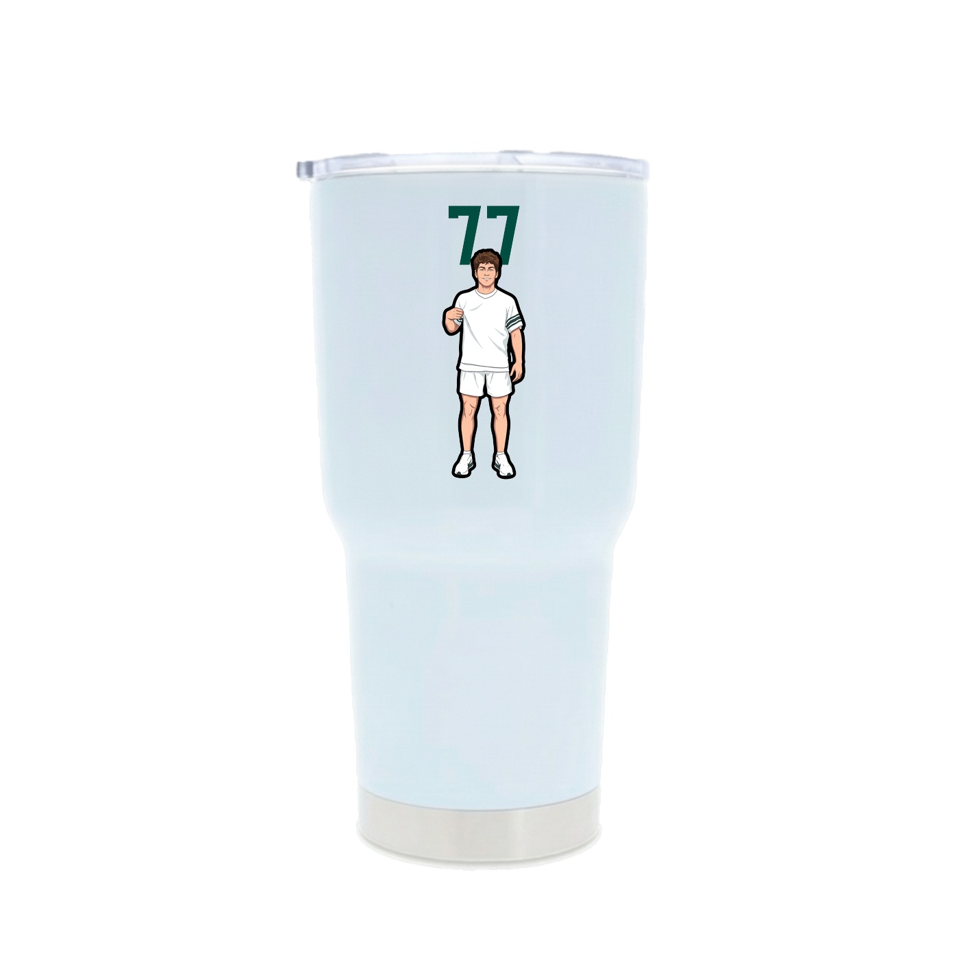 30oz Stainless Steel Tumbler — Number Top in White