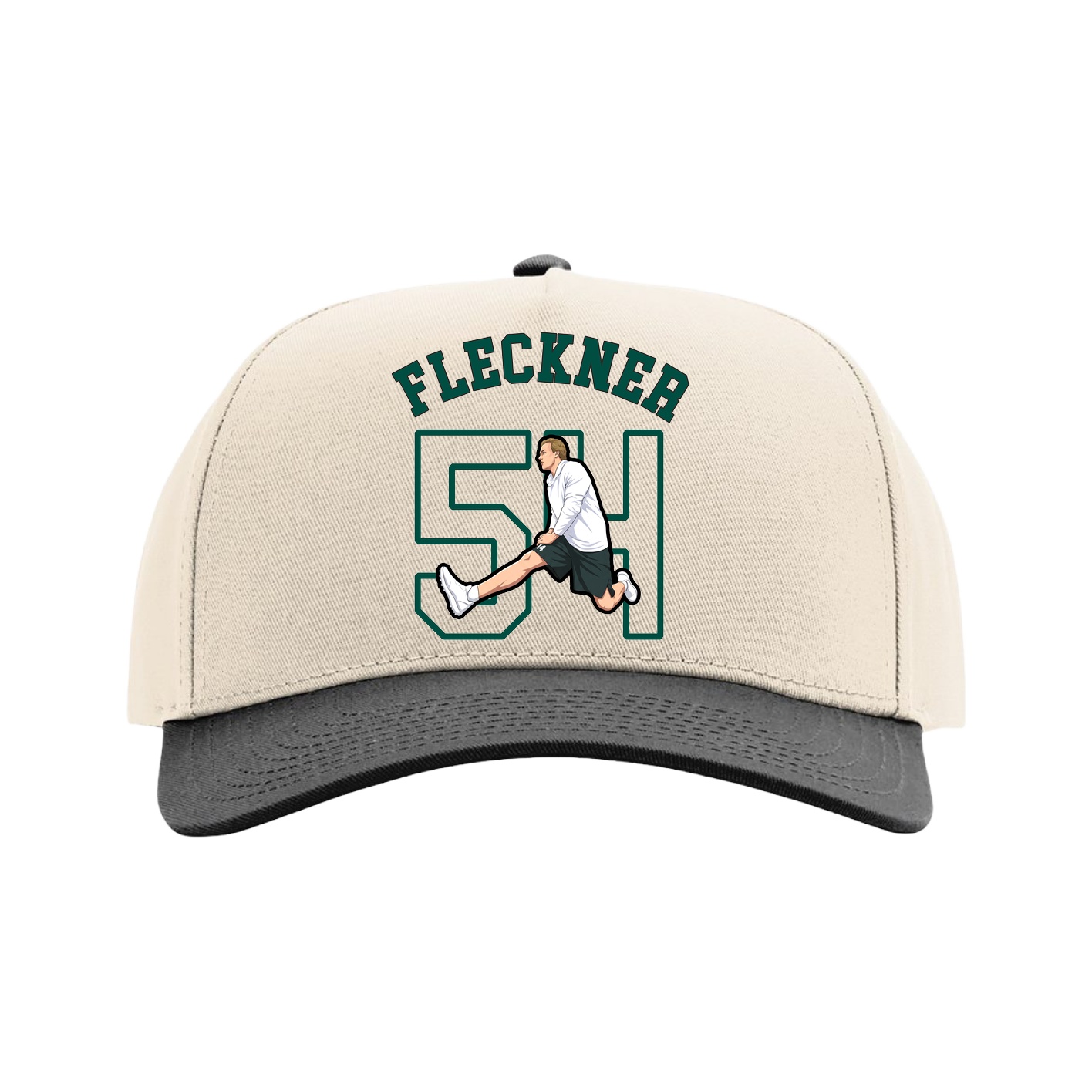 Full Fabric Five-Panel Champ Cap — Shirsey Arch in Cream/Black